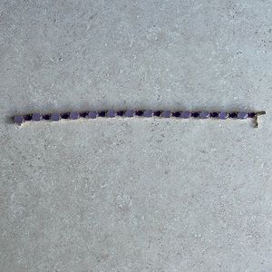 14k gold amethyst and jade bracelet